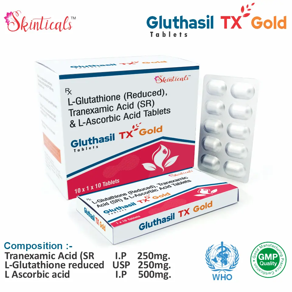 L-Glutathione 250mg + Tranexamic Acid 150mg + Ascorbic Acid 500mg | Skin Brightening Segment | Best Price for PCD Pharma Franchise